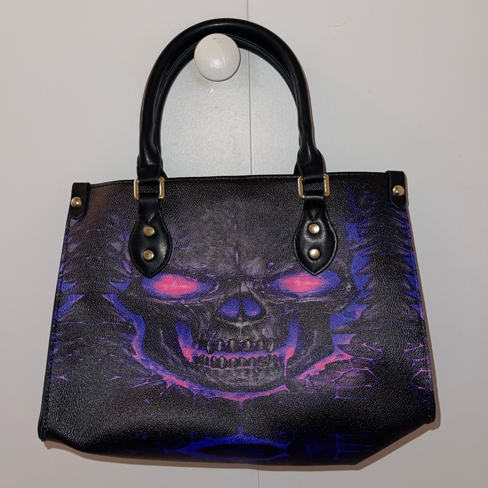Ghost Skull Print Shoulder Bag